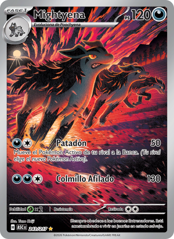 Mightyena 243 — Erhabene Helden (Spanish Pokémon TCG card)