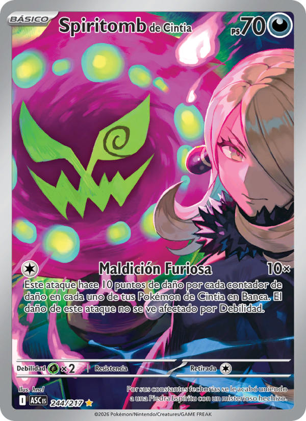 Spiritomb de Cintia 244 — Erhabene Helden (Spanish Pokémon TCG card)