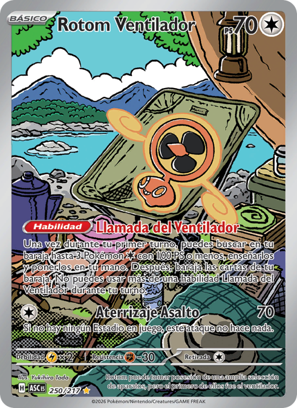 Rotom Ventilador 250 — Erhabene Helden (Spanish Pokémon TCG card)
