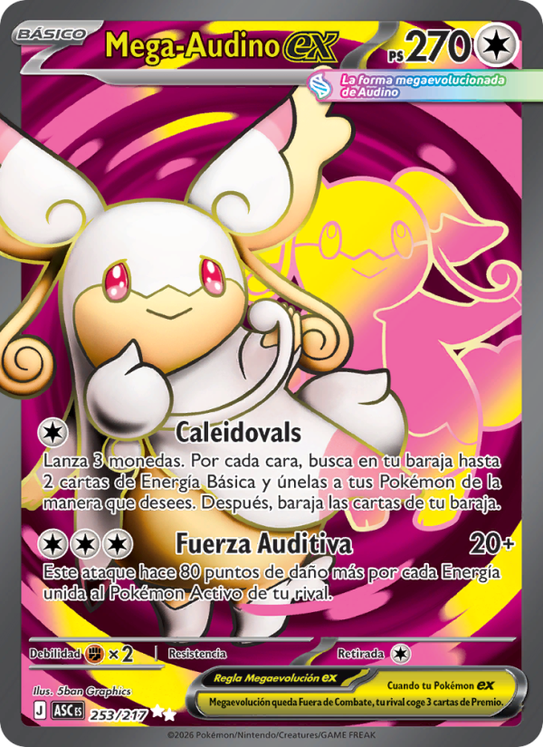Mega-Audino ex 253 — Erhabene Helden (Spanish Pokémon TCG card)