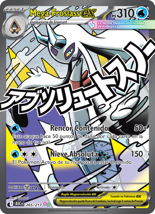 Mega-Froslass ex 265 — Erhabene Helden (Spanish Pokémon TCG card)