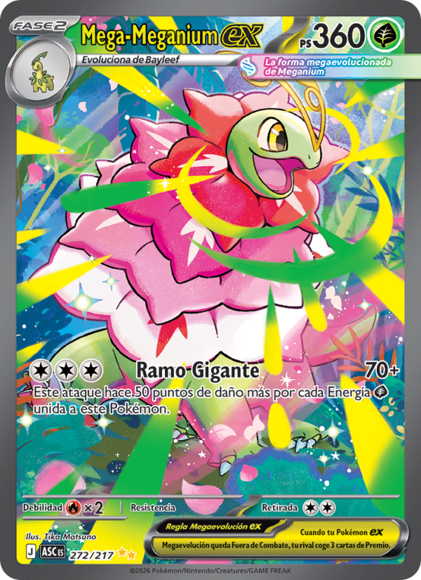 Mega-Meganium ex 272 — Erhabene Helden (Spanish Pokémon TCG card)