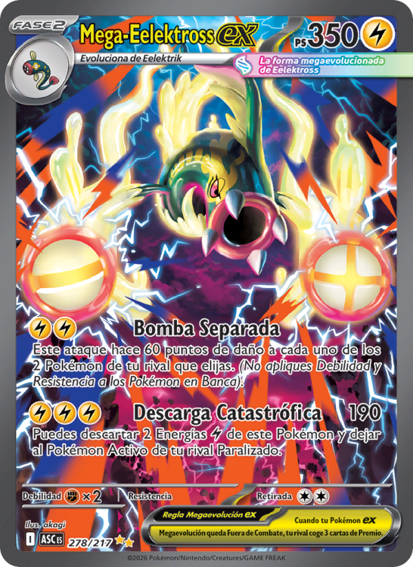 Mega-Eelektross ex 278 — Erhabene Helden (Spanish Pokémon TCG card)