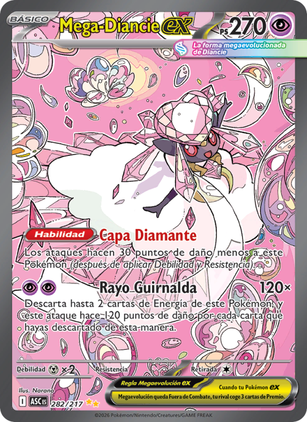 Mega-Diancie ex 282 — Erhabene Helden (Spanish Pokémon TCG card)