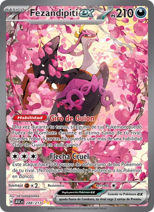 Fezandipiti ex 288 — Erhabene Helden (Spanish Pokémon TCG card)