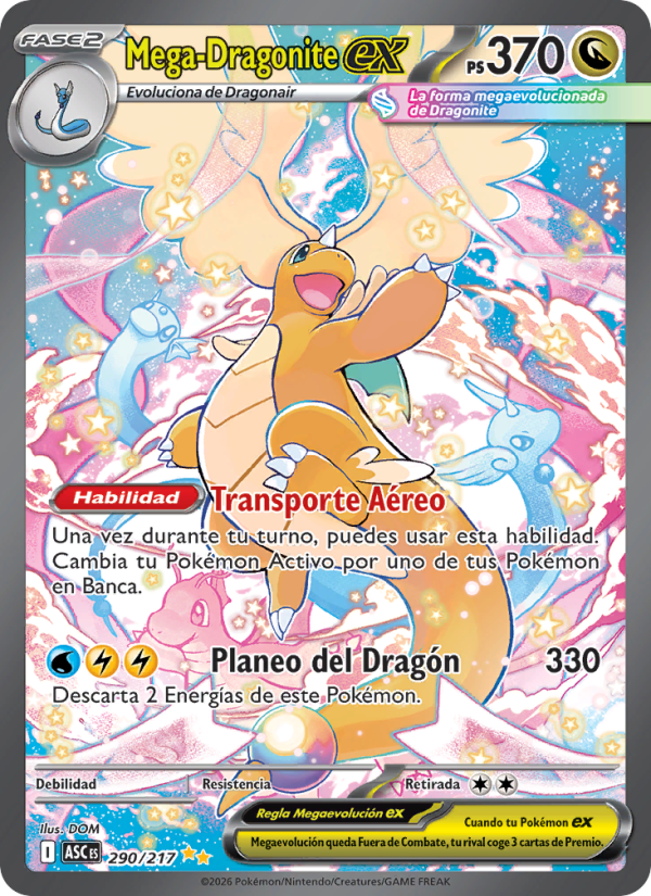 Mega-Dragonite ex 290 — Erhabene Helden (Spanish Pokémon TCG card)