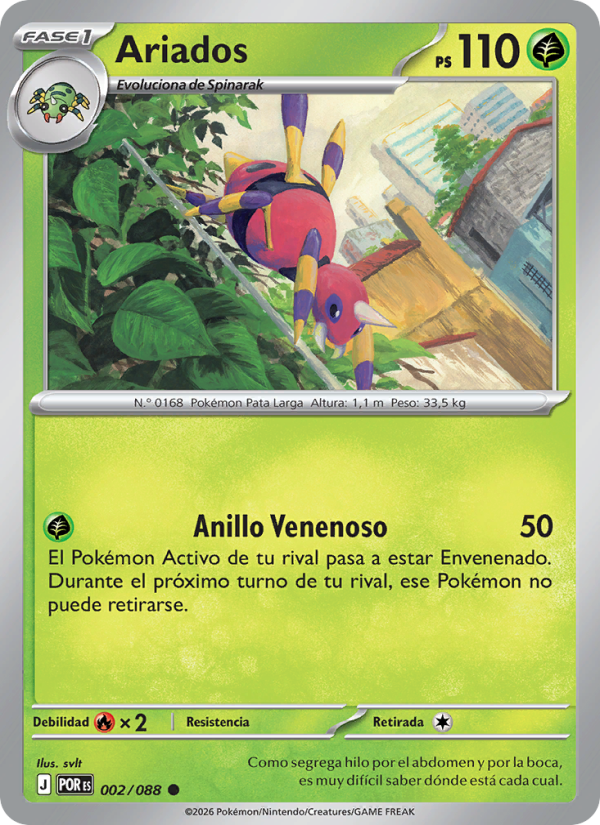 Ariados 002 — Optimale Ordnung (Spanish Pokémon TCG card)