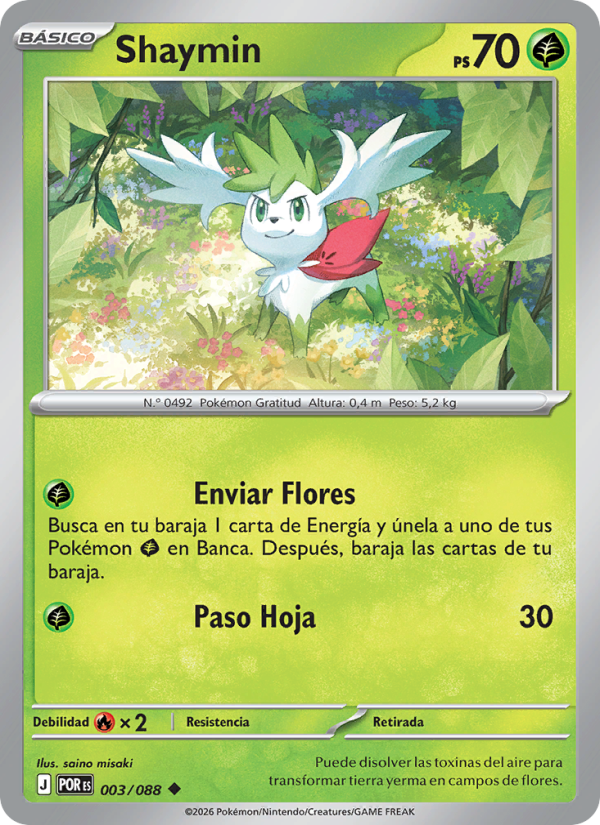 Shaymin 003 — Optimale Ordnung (Spanish Pokémon TCG card)