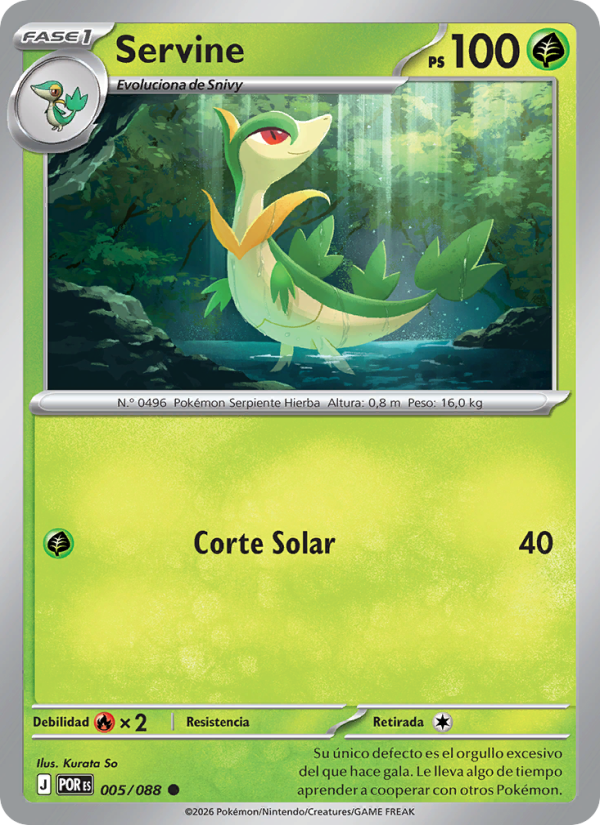 Servine 005 — Optimale Ordnung (Spanish Pokémon TCG card)