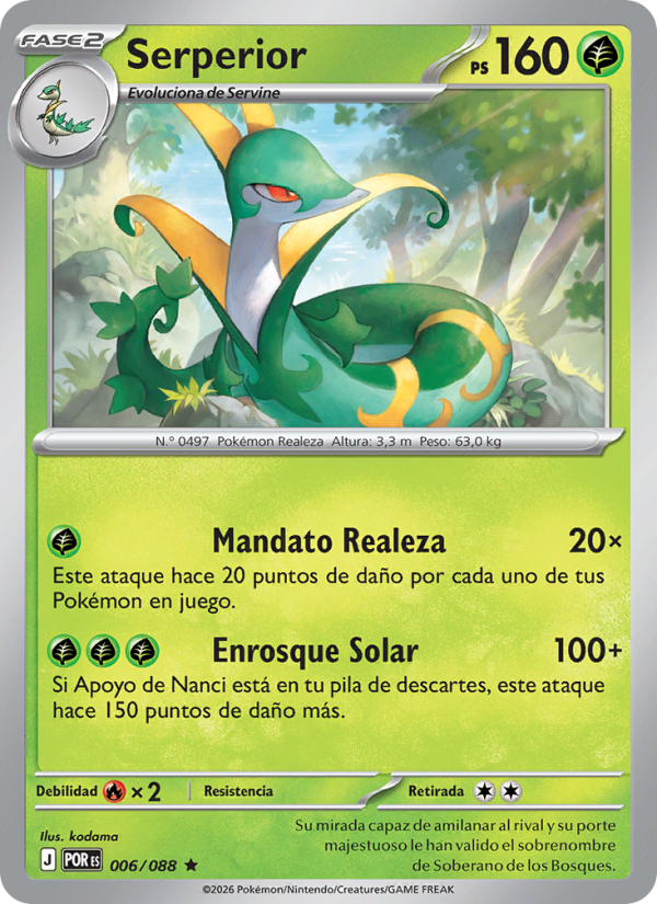 Serperior 006 — Optimale Ordnung (Spanish Pokémon TCG card)