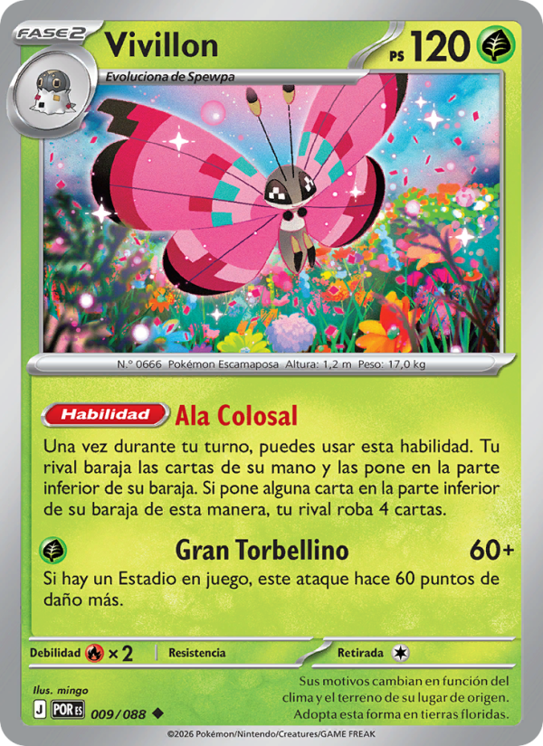 Vivillon 009 — Optimale Ordnung (Spanish Pokémon TCG card)