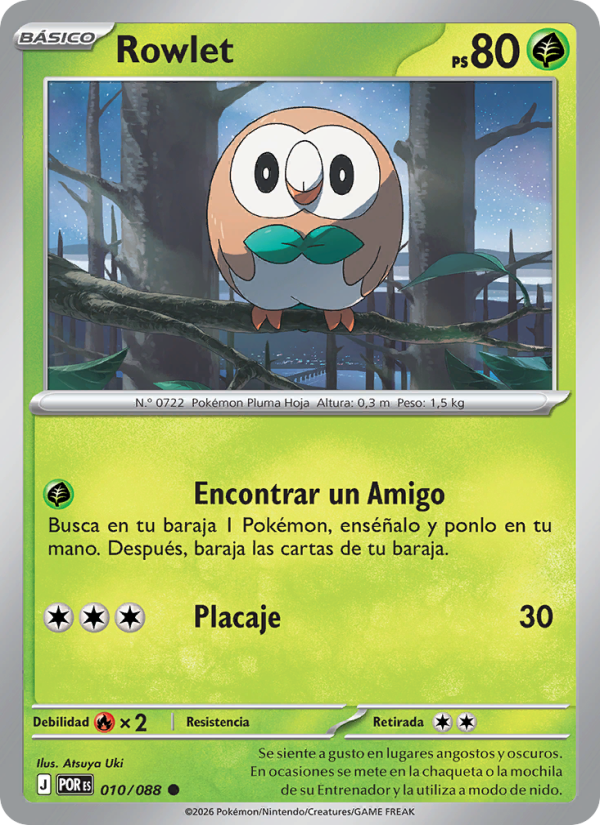 Rowlet 010 — Optimale Ordnung (Spanish Pokémon TCG card)