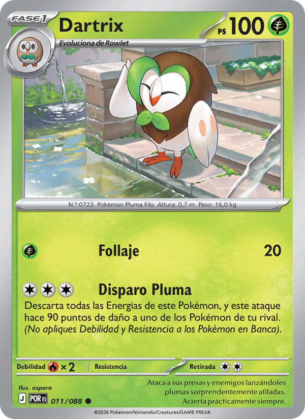 Dartrix 011 — Optimale Ordnung (Spanish Pokémon TCG card)