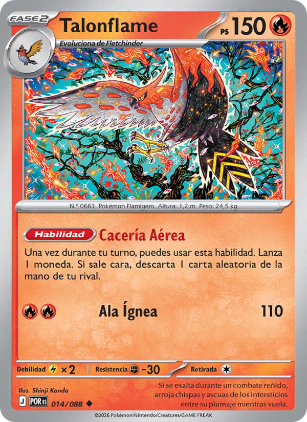 Talonflame 014 — Optimale Ordnung (Spanish Pokémon TCG card)