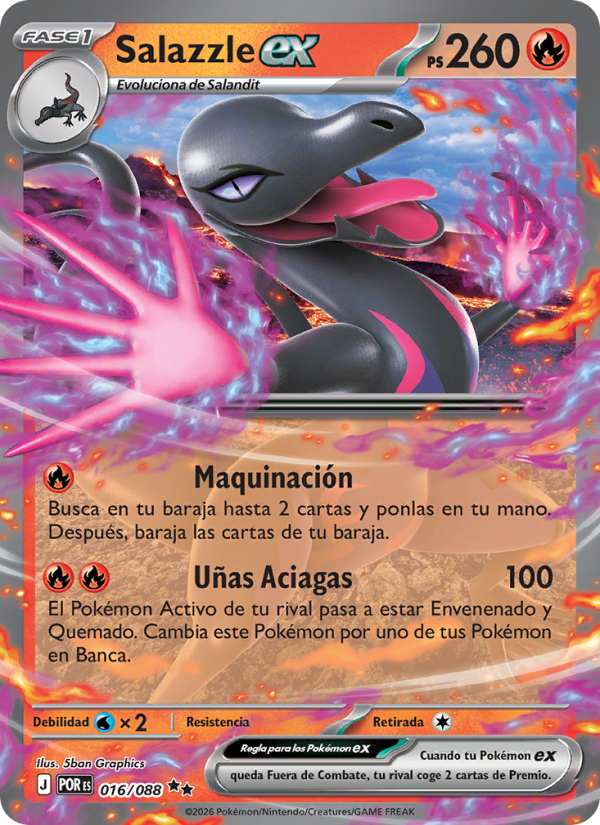 Salazzle ex 016 — Optimale Ordnung (Spanish Pokémon TCG card)