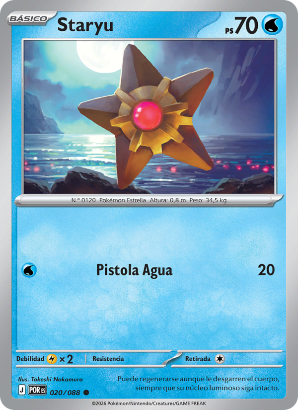 Staryu 020 — Optimale Ordnung (Spanish Pokémon TCG card)