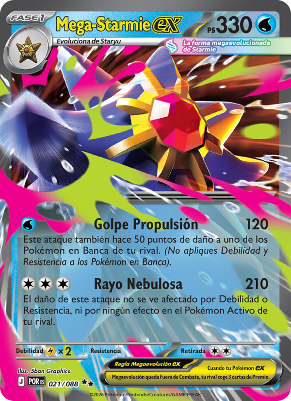 Mega-Starmie ex 021 — Optimale Ordnung (Spanish Pokémon TCG card)
