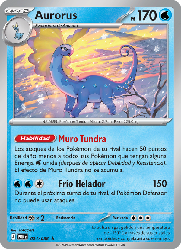 Aurorus 024 — Optimale Ordnung (Spanish Pokémon TCG card)