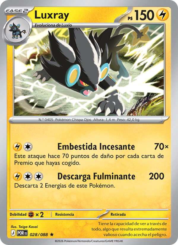 Luxray 028 — Optimale Ordnung (Spanish Pokémon TCG card)