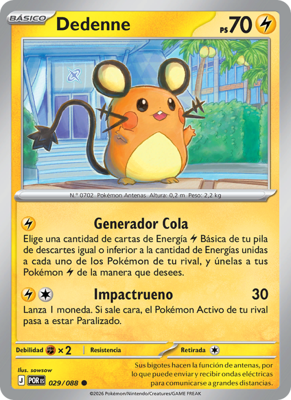 Dedenne 029 — Optimale Ordnung (Spanish Pokémon TCG card)