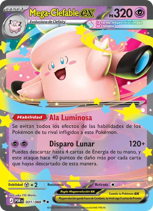 Mega-Clefable ex 031 — Optimale Ordnung (Spanish Pokémon TCG card)