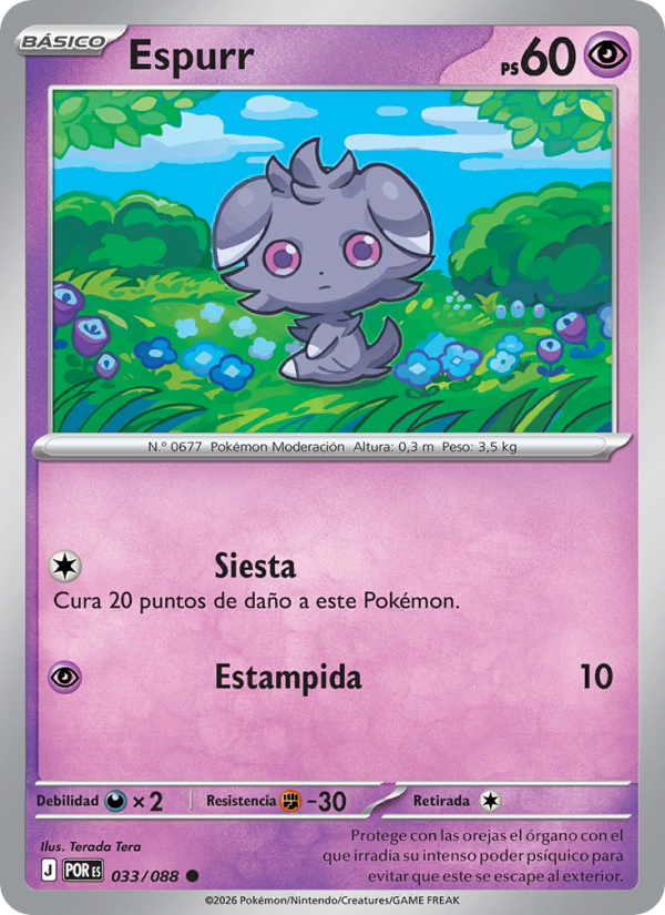 Espurr 033 — Optimale Ordnung (Spanish Pokémon TCG card)