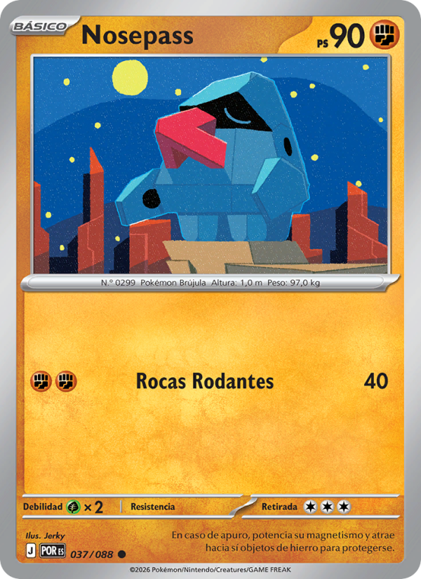 Nosepass 037 — Optimale Ordnung (Spanish Pokémon TCG card)
