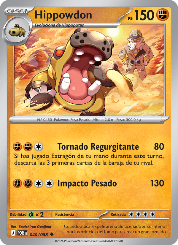 Hippowdon 040 — Optimale Ordnung (Spanish Pokémon TCG card)