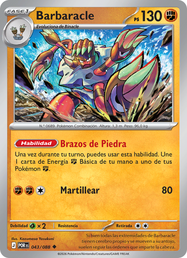 Barbaracle 043 — Optimale Ordnung (Spanish Pokémon TCG card)