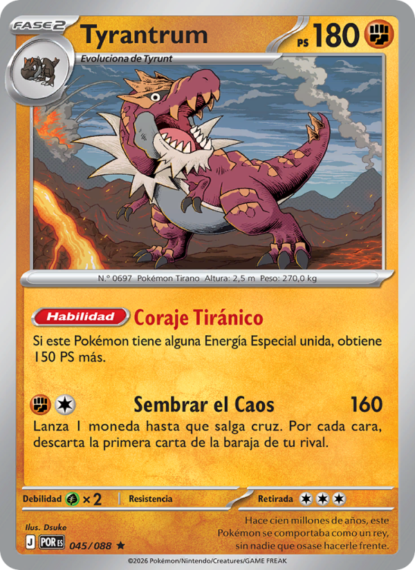 Tyrantrum 045 — Optimale Ordnung (Spanish Pokémon TCG card)
