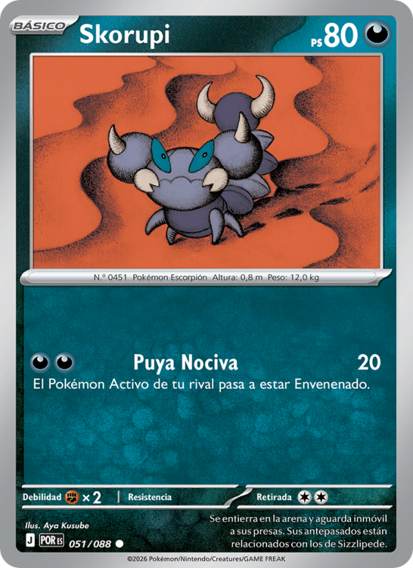 Skorupi 051 — Optimale Ordnung (Spanish Pokémon TCG card)
