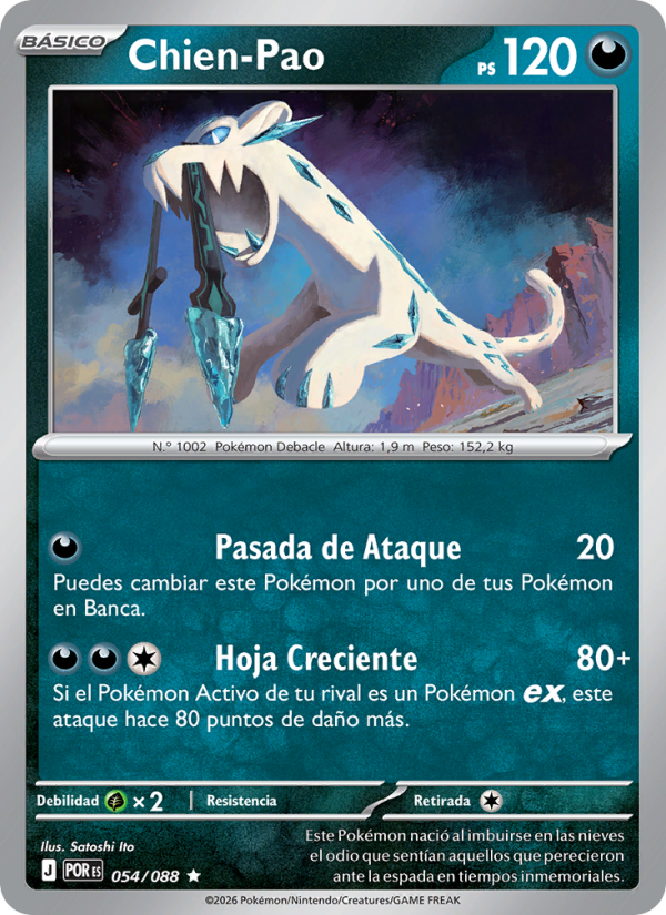 Chien-Pao 054 — Optimale Ordnung (Spanish Pokémon TCG card)