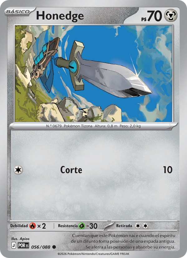 Honedge 056 — Optimale Ordnung (Spanish Pokémon TCG card)