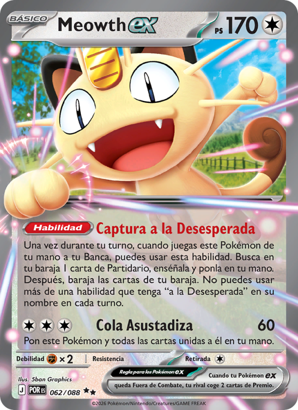 Meowth ex 062 — Optimale Ordnung (Spanish Pokémon TCG card)