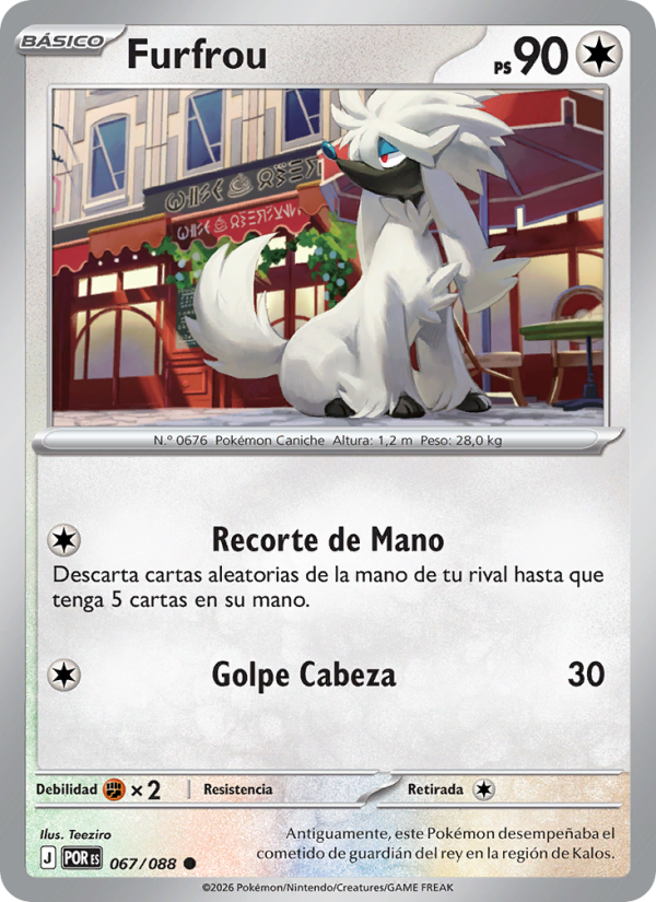 Furfrou 067 — Optimale Ordnung (Spanish Pokémon TCG card)