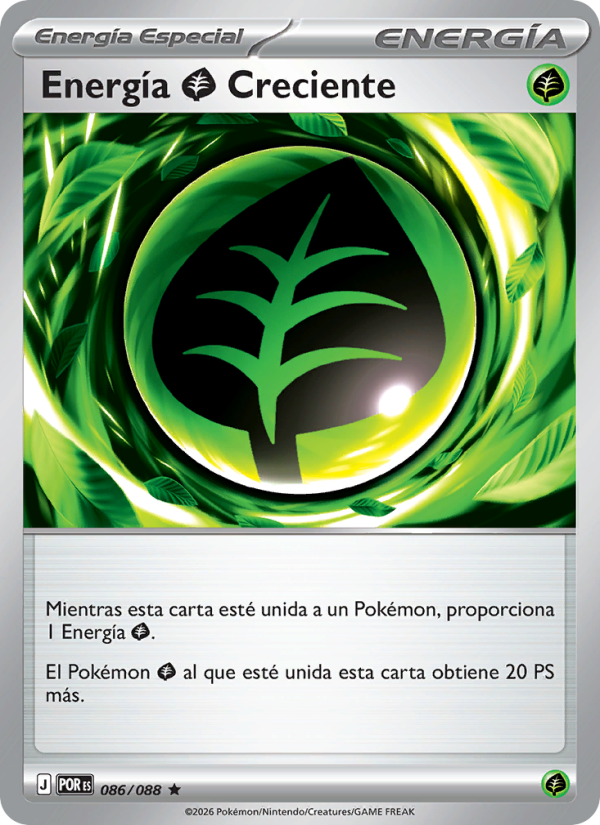 Energía Grass Creciente 086 — Optimale Ordnung (Spanish Pokémon TCG card)