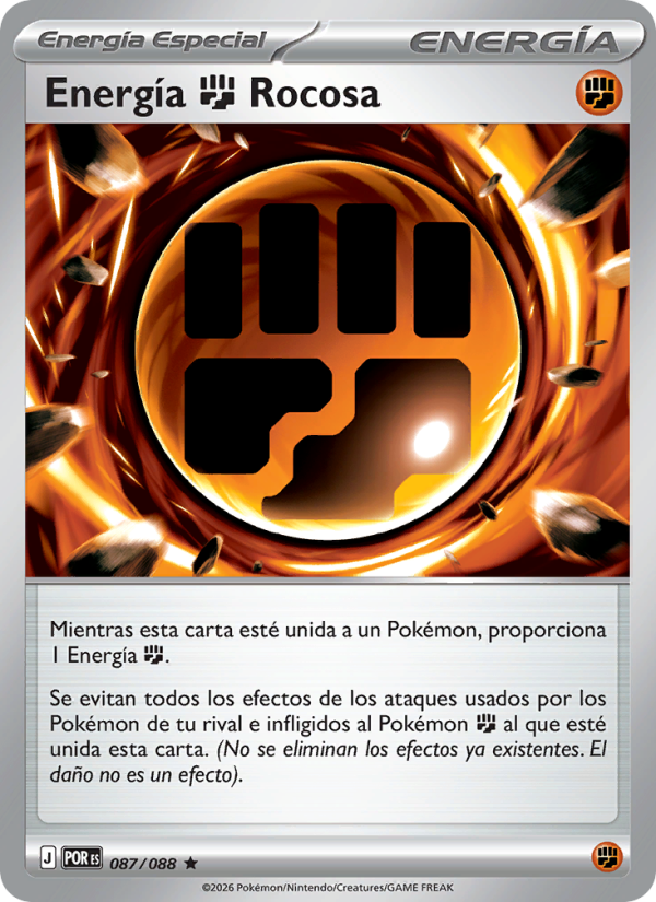 Energía Fighting Rocosa 087 — Optimale Ordnung (Spanish Pokémon TCG card)