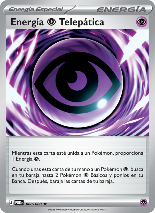 Energía Psychic Telepática 088 — Optimale Ordnung (Spanish Pokémon TCG card)