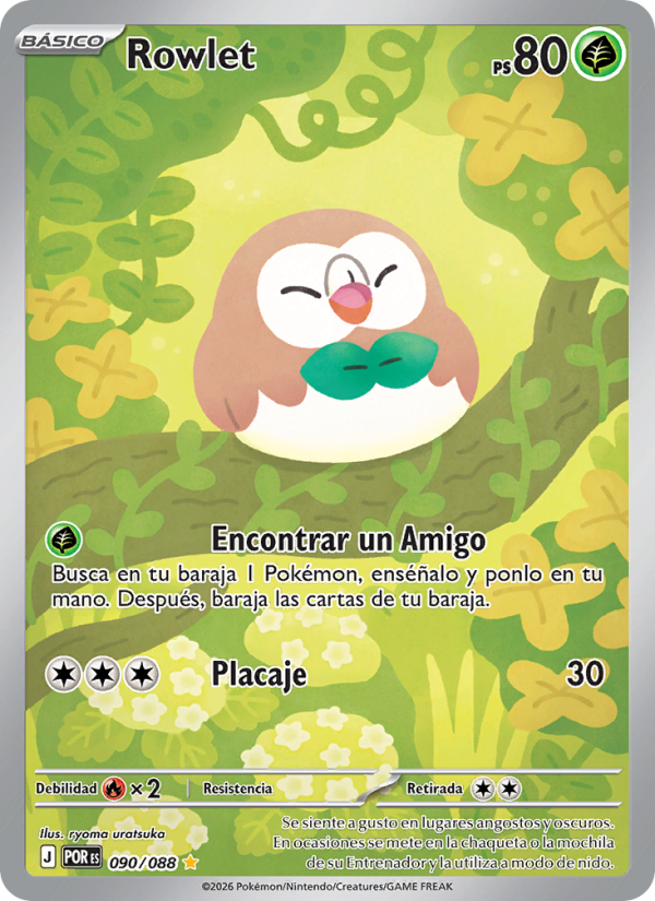Rowlet 090 — Optimale Ordnung (Spanish Pokémon TCG card)