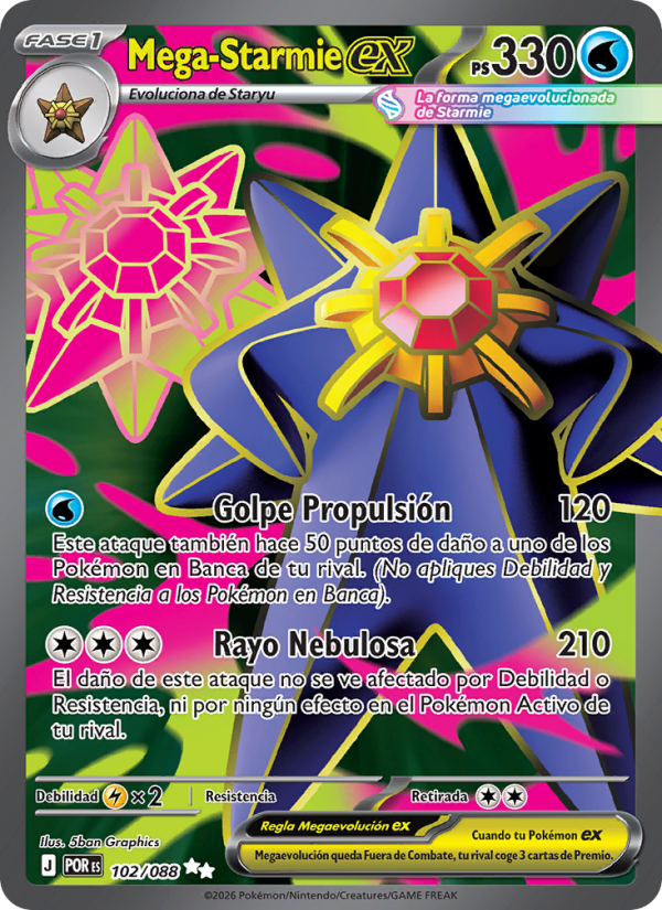 Mega-Starmie ex 102 — Optimale Ordnung (Spanish Pokémon TCG card)