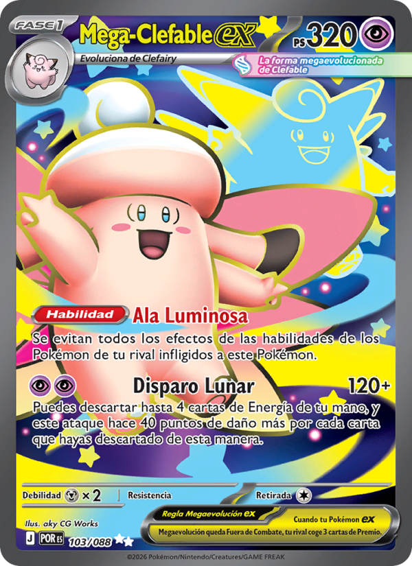 Mega-Clefable ex 103 — Optimale Ordnung (Spanish Pokémon TCG card)