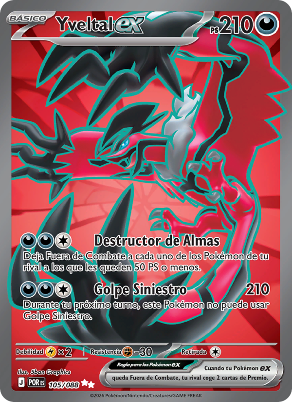 Yveltal ex 105 — Optimale Ordnung (Spanish Pokémon TCG card)