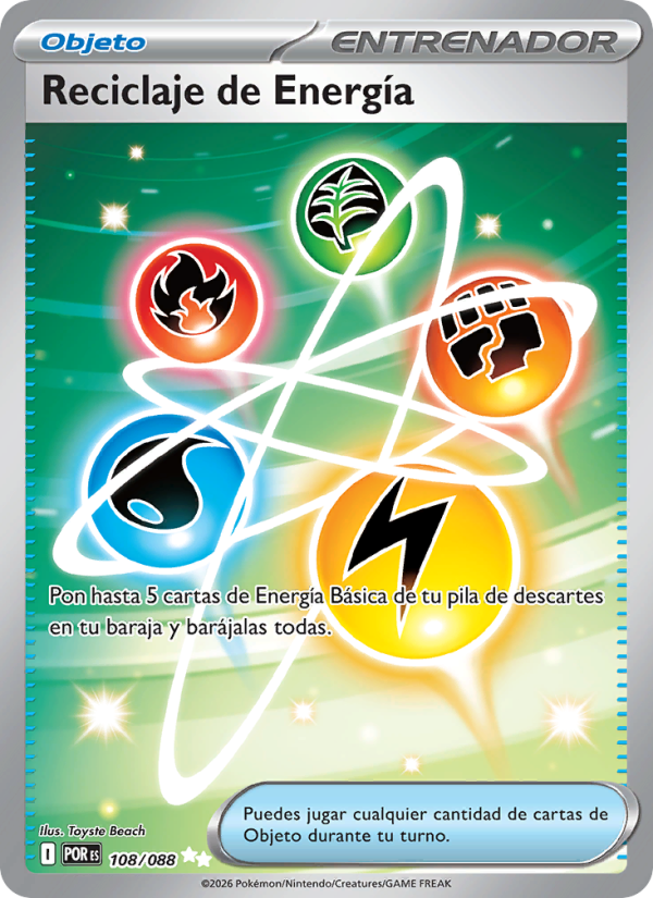 Reciclaje de Energía 108 — Optimale Ordnung (Spanish Pokémon TCG card)