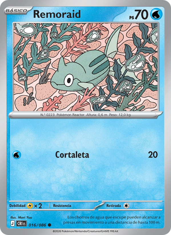 Remoraid 016 — Wachsendes Chaos (Spanish Pokémon TCG card)