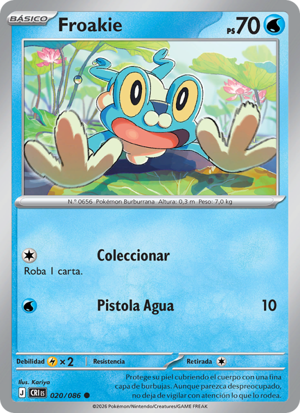 Froakie 020 — Wachsendes Chaos (Spanish Pokémon TCG card)
