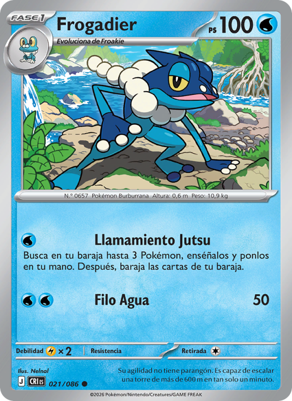 Frogadier 021 — Wachsendes Chaos (Spanish Pokémon TCG card)