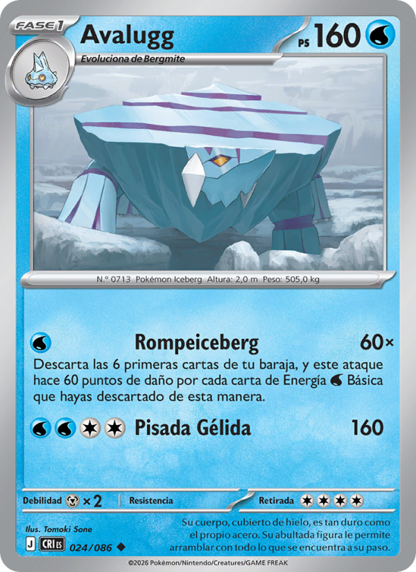 Avalugg 024 — Wachsendes Chaos (Spanish Pokémon TCG card)