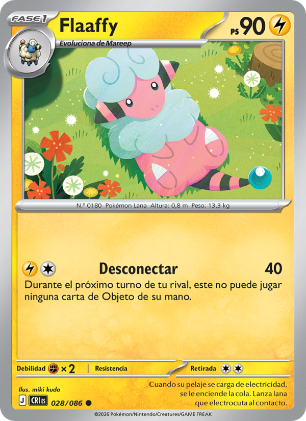 Flaaffy 028 — Wachsendes Chaos (Spanish Pokémon TCG card)