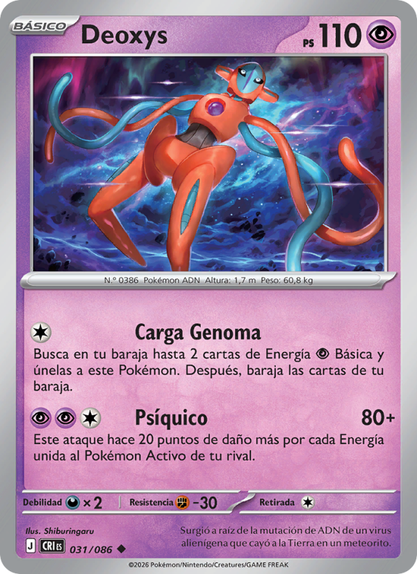 Deoxys 031 — Wachsendes Chaos (Spanish Pokémon TCG card)