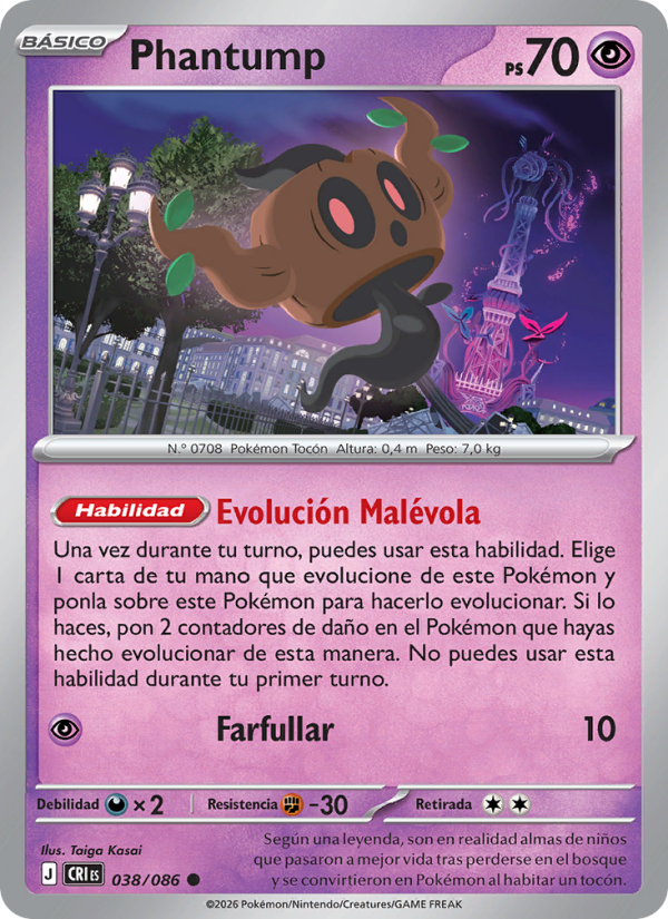 Phantump 038 — Wachsendes Chaos (Spanish Pokémon TCG card)